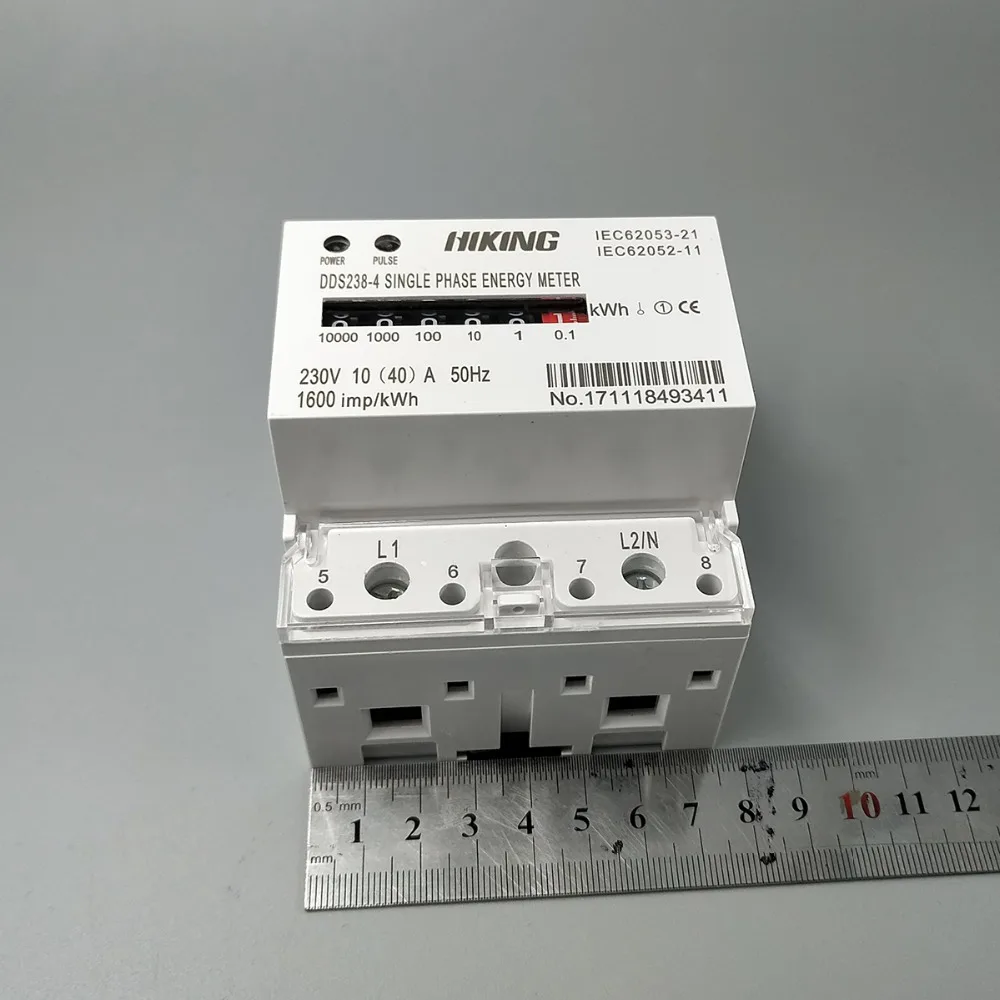 10 (40) un 230V 50Hz Monofase Guida Din Kwh Watt Ora Din-Rail Contatore di Energia Del Motore Passo Impulso registrati Dispaly