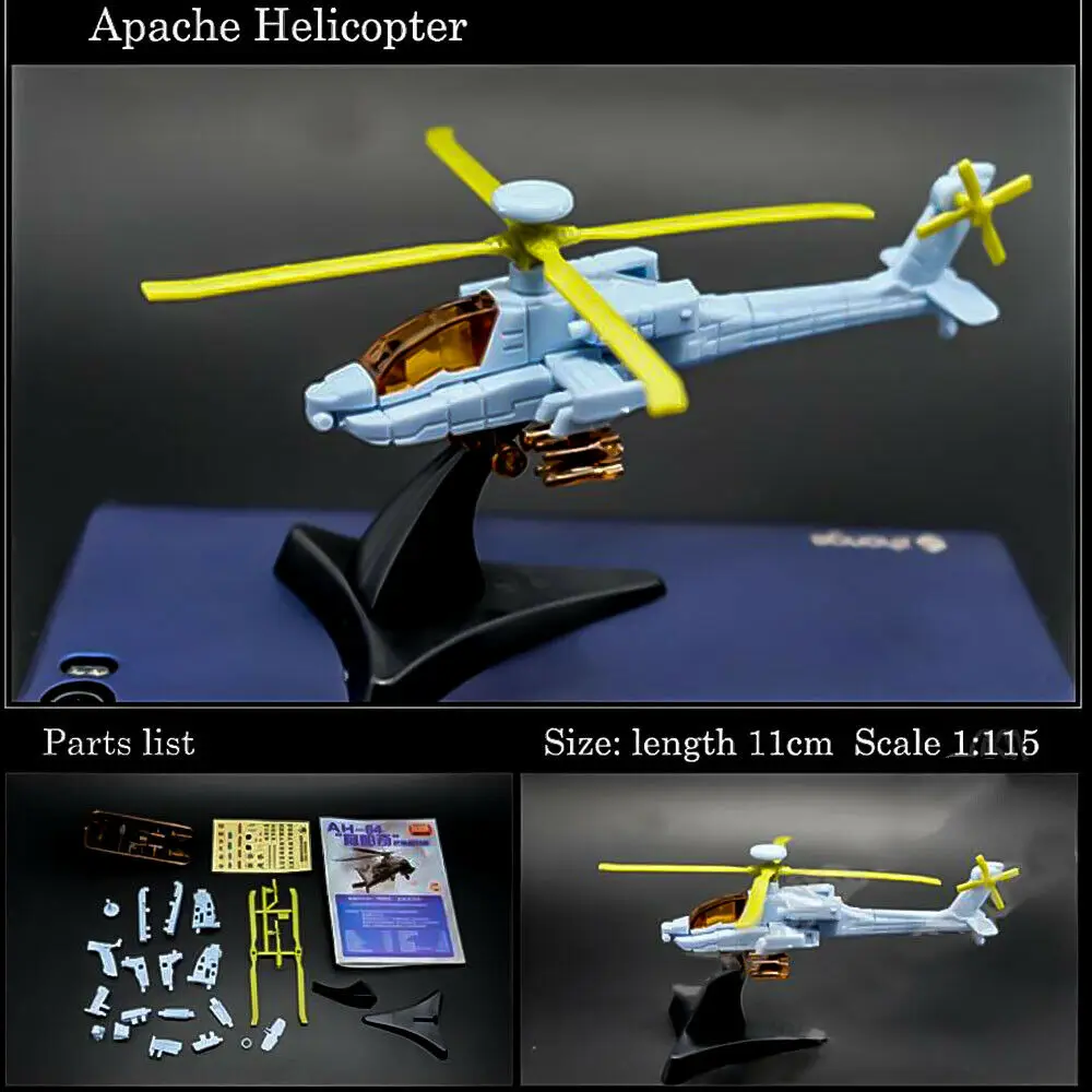 4D Assembly Airplane Helicopter Model SR-71 AH-64 F-16 F-22 F-117A Collection Puzzle Figure Toy