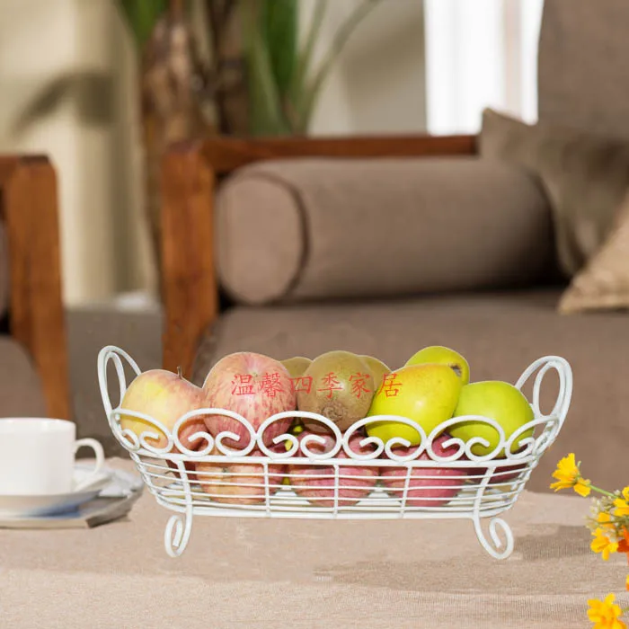 Metal Countertop Fruit Basket Bowl Storage Loop and Lattic wire basket