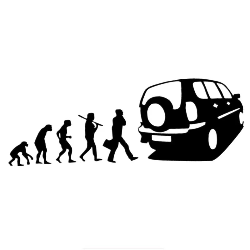 Three Ratels TZ-812 10*28.5cm 1-5 Pieces Car Sticker Human Evolution For Chevrolet Niva Auto Sticker Car Stickers