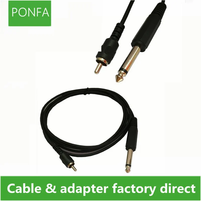 Conector macho Mono a RCA macho, convertidor de Cable adaptador de Audio AUX de 6,35mm y 1/4 pulgadas, 1,8 m