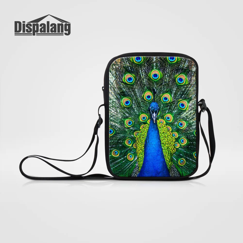 Dispalang Oxford High Quality Messenger Bags For Women Mini Travel Shoulder Bag Peacock Animal Printed Ladies Handbags Dames Tas