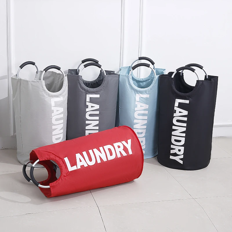 

Shushi Portable Waterproof Laundry Hamper Double Layer Heavy Dirty Clothes Large Storag Basket Home Standing Laundry Baskets