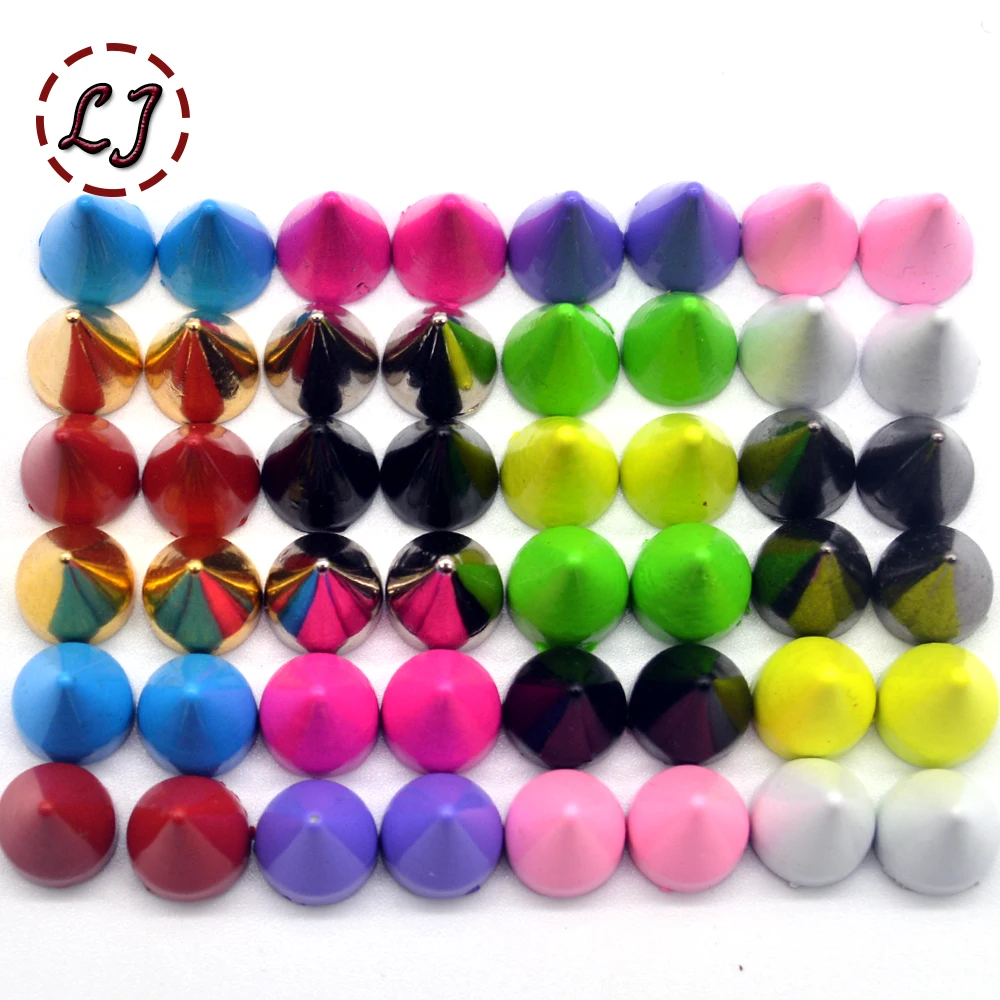 New 30sets/lot colorful alloy screw knob tip rivets handbag belt shoes punk metal rivets crafts buckles accessories DIY handmade