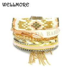 beads bracelet crystal charm bracelets & bangles boho Multi Layer Bracelet Brazilian Bracelets for women have S/M/LSize B1636