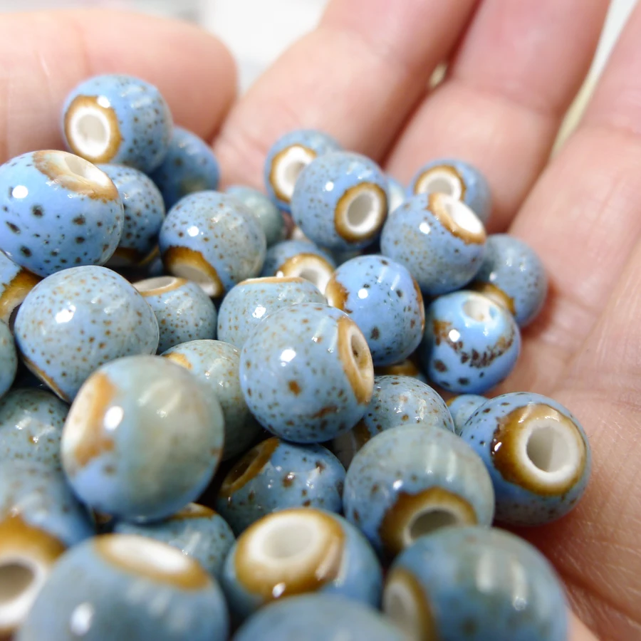 8# 100pcs China Ceramic Beads  Not Hama  Promotion Procelain Bead For Jewelry Making 8mm  Beads #A416B