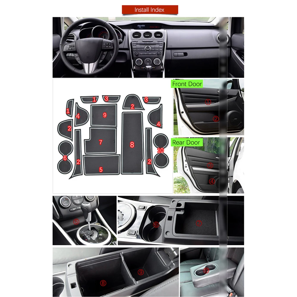 Car Door Groove Mat For Mazda CX-7 2006 2007 2008 2009 2010 2011 2012 CX7 CX 7 Accessories Car Stickers 16Pcs