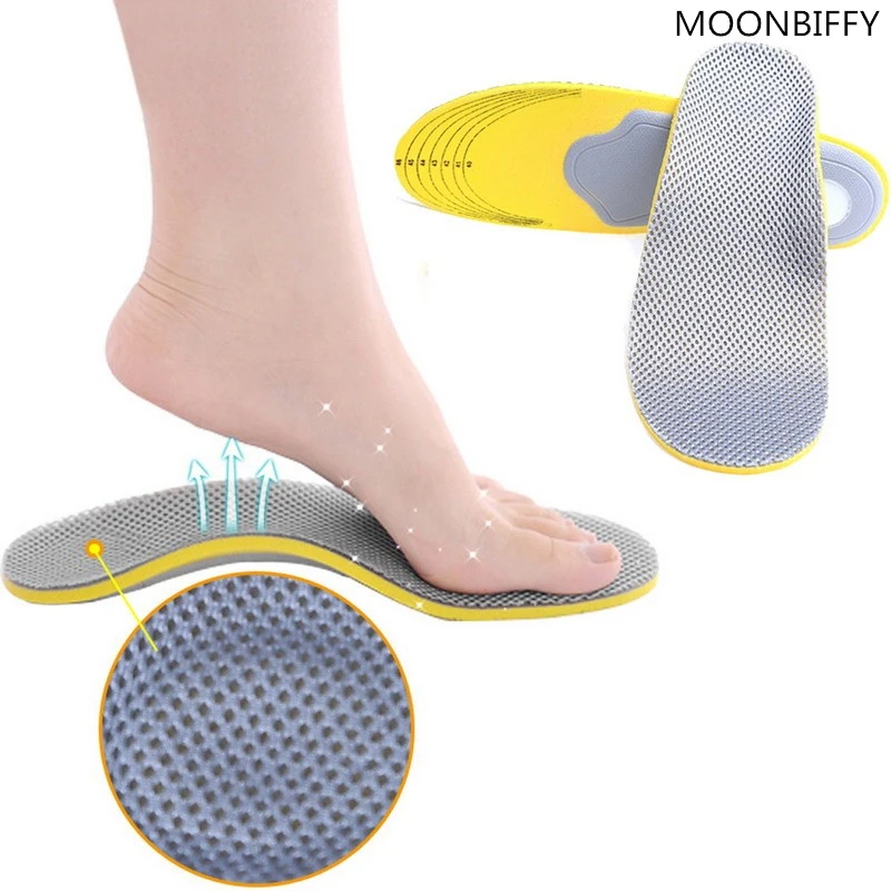 1 pair 3D premium women men comfortable shoes orthotic insoles inserts high arch support pad