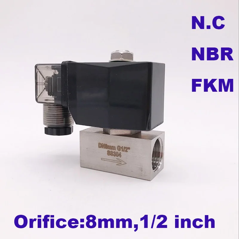 GOGO 1bar Normally Closed Direct acting Stainless steel Small Gas CE 2 way electric Solenoid Valve 1/2"