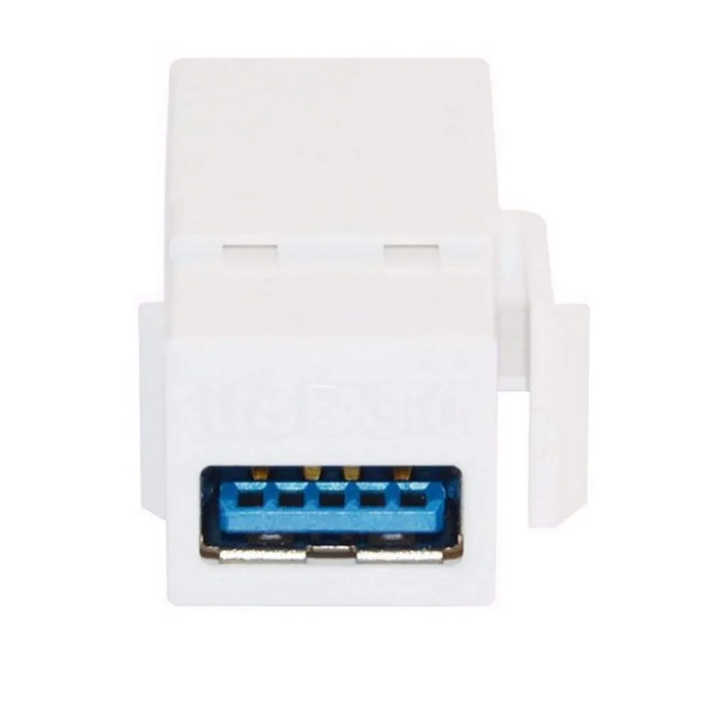 USB 3.0 Jack Keystone Insert Snap-in Socket Connector Adapter Port Female Coupler For Wall Board White Panel Socket