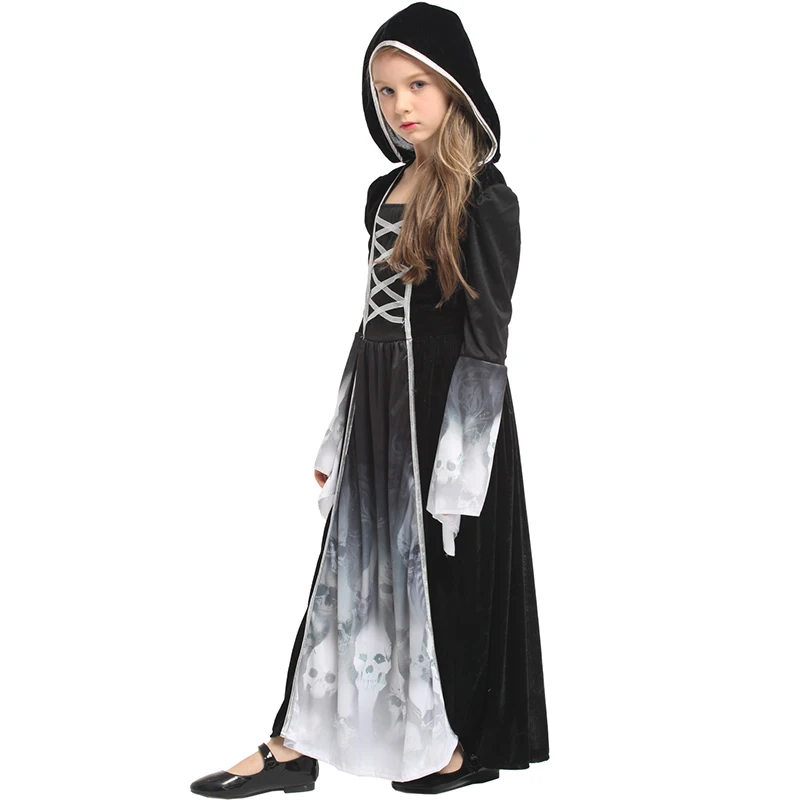 Christmas Carnival Cosplay Halloween Skeleton Ghost Princess Costume for Kids Girls Fantasia Fancy Dress Girls Cosplay Clothes