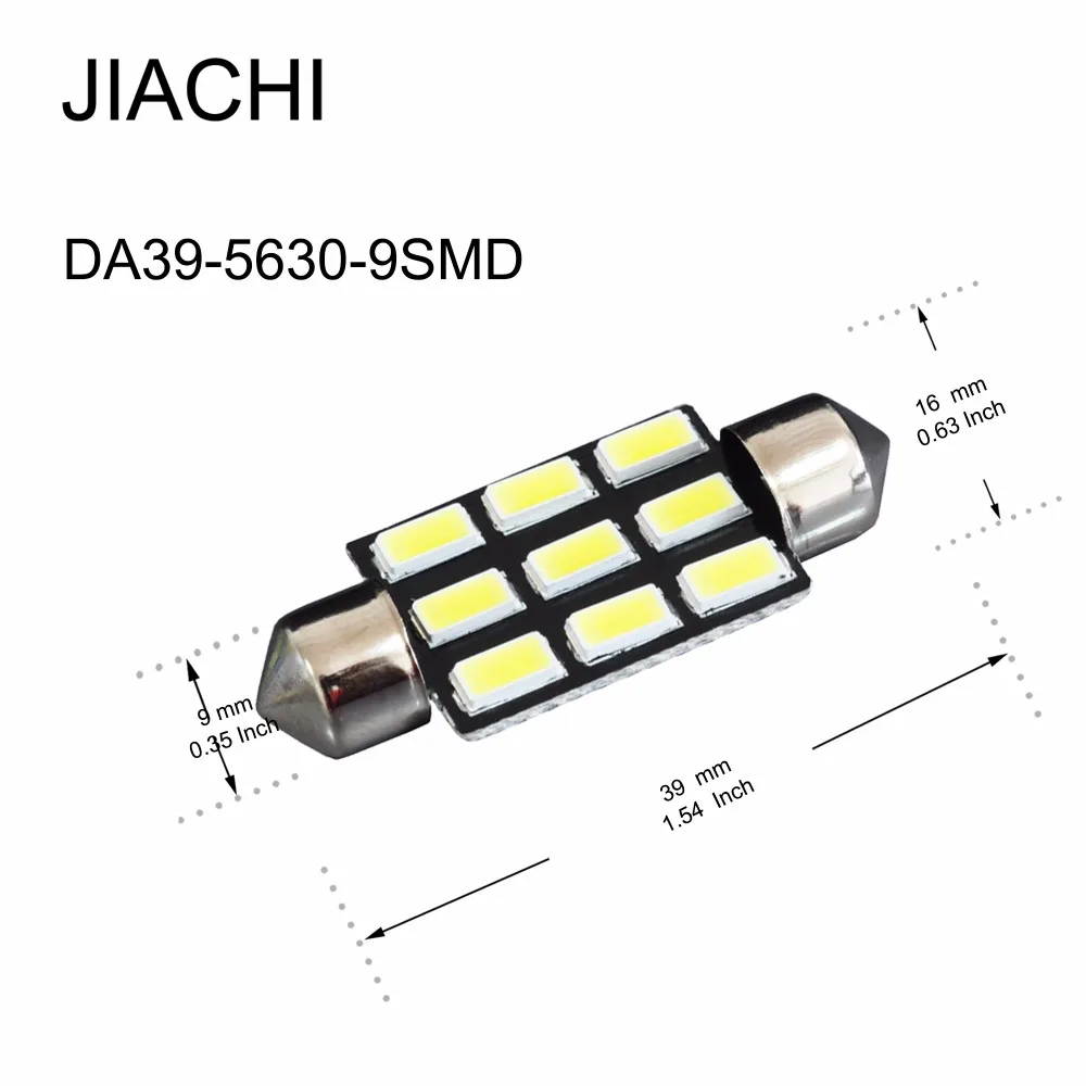 JIACHI Wholesale Factory 100PCS/Lot Led Lamp C10W C5W Festoon 39MM Bulb 5630Chip 9SMD Automobile Car Interior Map Dome Light 12V