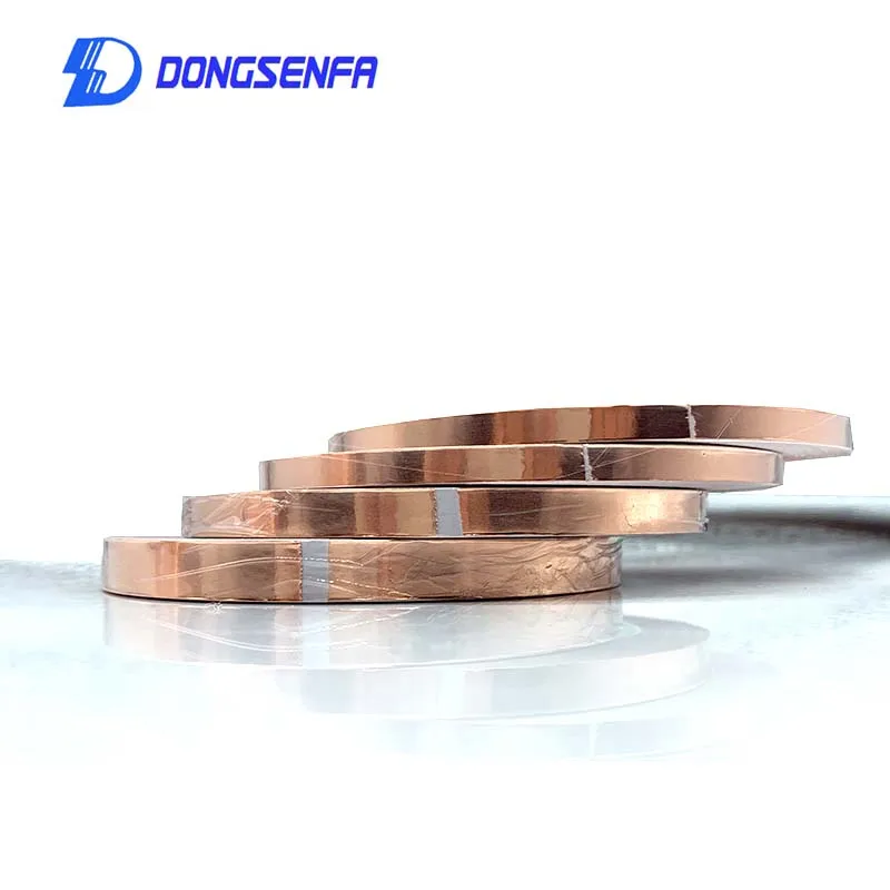 DONGSENFA 20M Double guide copper foil tape Pure copper Conductive adhesive tape Shield tape Single side glue Soldering tin