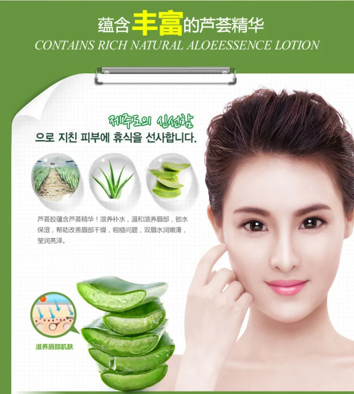 1pc Aloe Vera Lip Balm Moisture lipbalm Hyaluronic acid Lipstick Moisturizing Long-lasting Lip Lines Skin Care tools