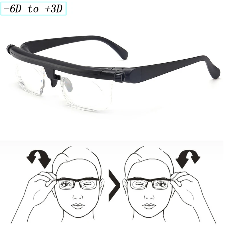 Unisex Reading Glasses magnifier Spectacles Myopia Presbyopia Optical Glasses for Sight Adjust Focal Length -6 to + 3 Eyeglasses