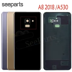 Back Glass For Samsung Galaxy A8 2018 Battery Cover Back Door Housing Case With Camera Lens For Samsung A530 Battery Cover