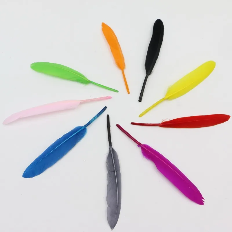 20pc/lot multicolor 3-5 inch White natural beautiful DIY Pink blue green gray Dyed goose feather festive jewelry supplies 7-13cm