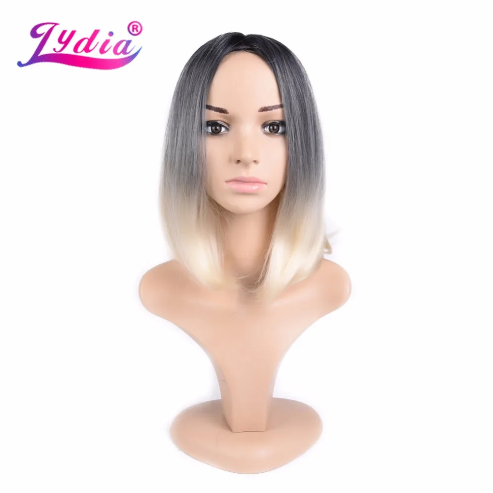 

Lydia African American Bob Short Synthetic Wig Ombre Blonde Straight Shoulder Length Wigs For Women