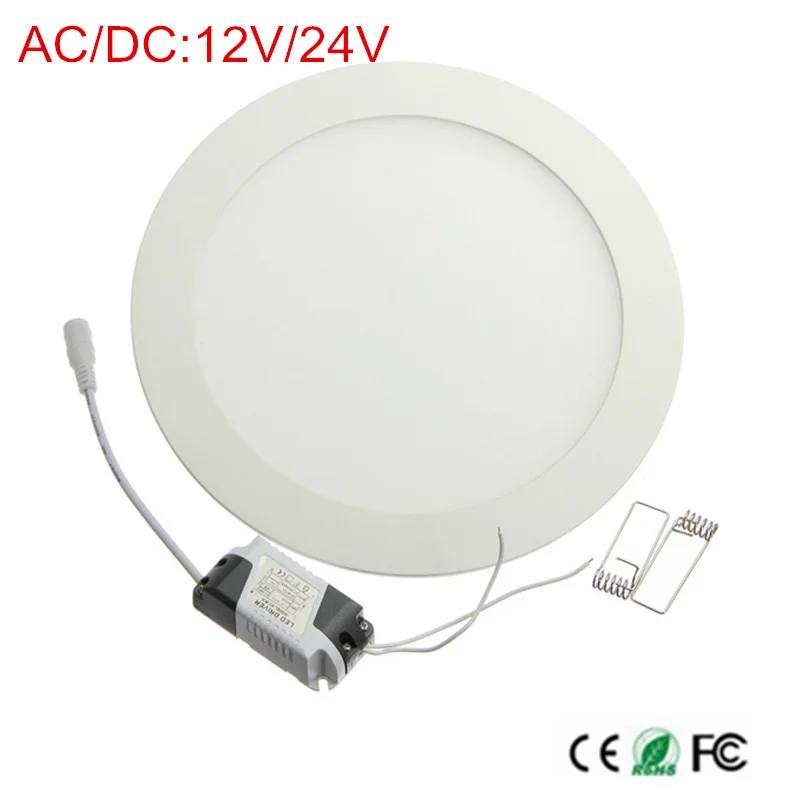 AC/DC 12V 24V led downlight 3W 4W 6W 9W 12W 15W 25W led ceiling recessed grid downlight round panel light free shipping