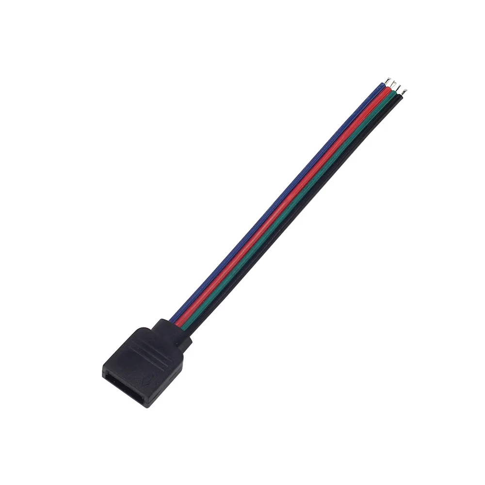 5 sztuk/partia 10mm 4pin RGB drutu kabel led złącze do taśmy LED 5050/3528 RGB, 4pin taśmy LED RGB złącze