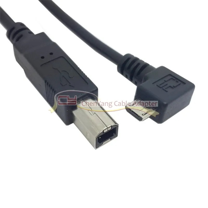Kabel Disk keras pemindai Printer tipe B Standar OTG USB mikro 90 derajat siku kanan 80cm