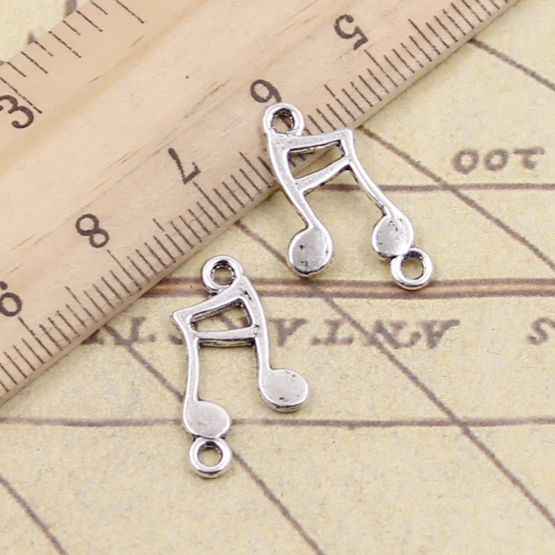 30pcs Charms Musical Note Connector 10x19mm Tibetan Silver Color Pendants Antique Jewelry Making DIY Handmade Craft