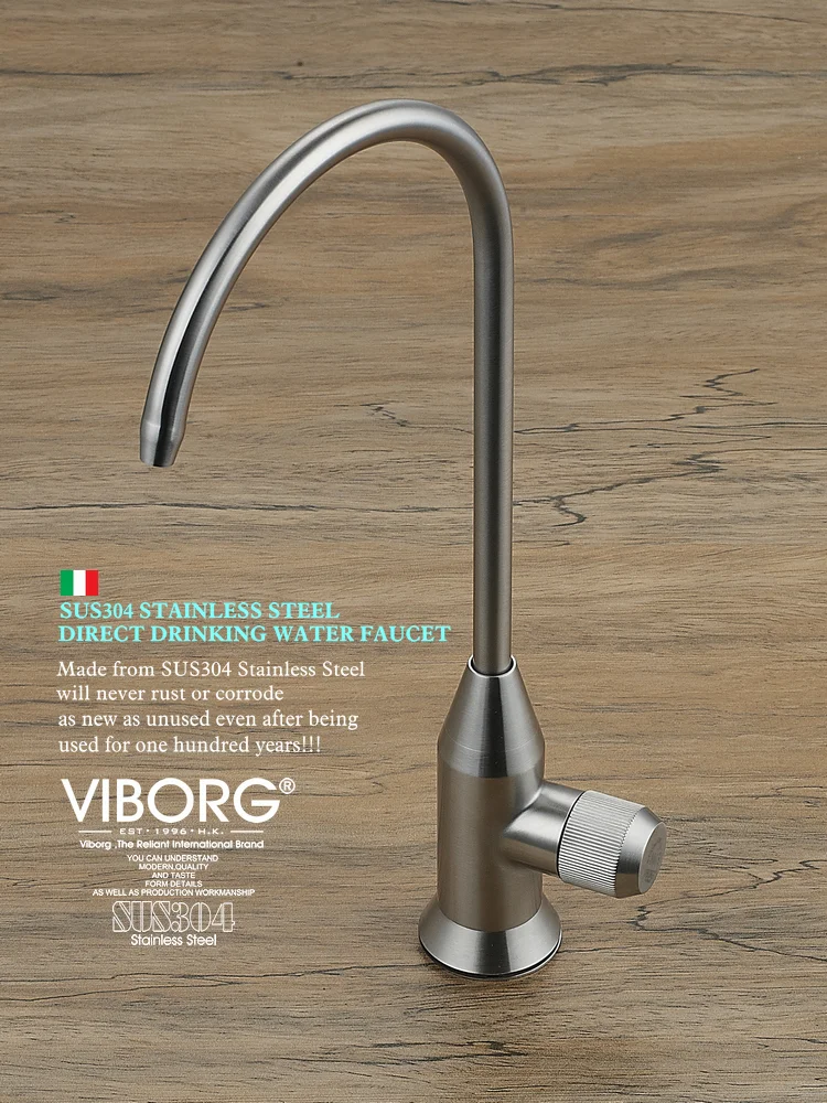 Viborg Sus304 Stainless Steel Kitchen Filtered Drinking Water Filter Tap Faucet Purifier Filtration Reverse Osmosis Systems Tap