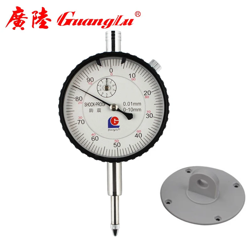 GUANGLU Dial Indicator 0-10/0.01mm Shock-Proof Dial Test Gauge with Lug Back Precision Micrometer Measuring Tools