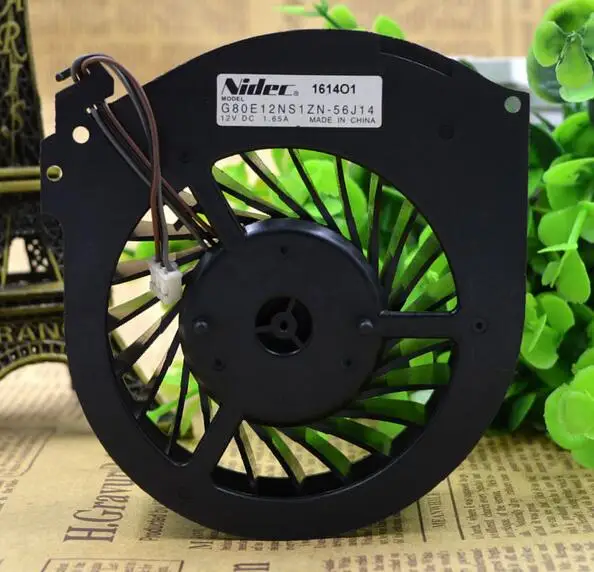 

Nidec G80E12NS1ZN-56J14 12V 1.65A large projector TV cooling fan