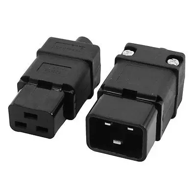 2 in 1 16A 250VAC IEC320 Series C19 Plug C20 Socket for Power Cord