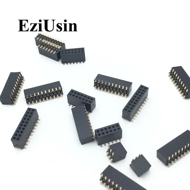 SMT 2.54mm Double Row Female Breakaway PCB Board Pin Header socket Connector Pinheader 2 * 2/3/4/6/10/12/16/20/40Pin For Arduino