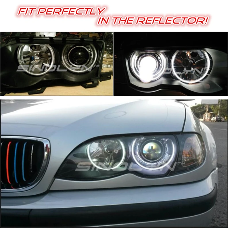 Sinolyn Bi Xenon Projector Lenses For BMW E46 M3 Sedan/Coupe/Wagon/Convertible 328i 325i 330i 318i Headlight 2.5 Inch Car Lights