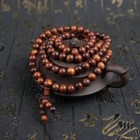 

6mm/8mm Natural Red Sandlawood Beads 108 Beads Buddhism Beads,Meditation Prayer Beads Japa Mala Buddha