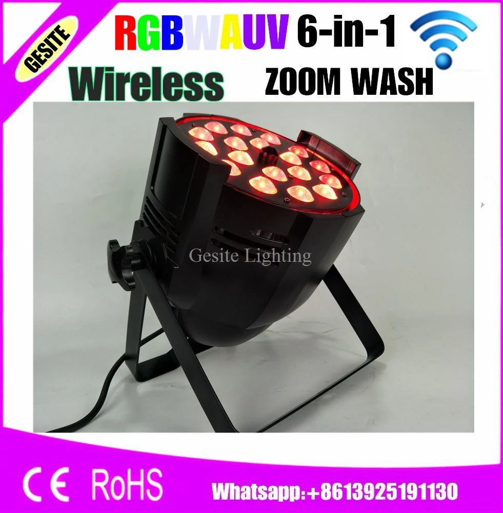 

8pcs/LOT WIRELESS WIFI 18x18W Led Par Zoom Wifi Light Smooth Dimmer Frosted Plastic Lens Cooling Fan Built In 2.4G Wireless