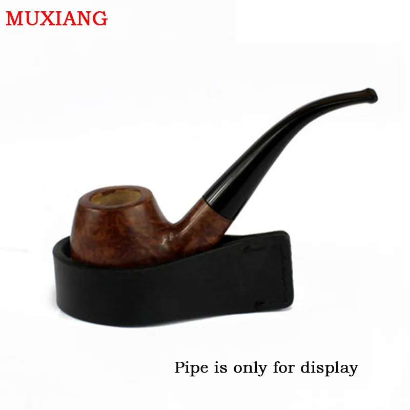 MUXIANG التدخين الأنابيب رفوف جلد طبيعي اليدوية الاكسسوارات أنابيب 1 الأنابيب قوس تقف حامل Aliexpress الصين fa0024