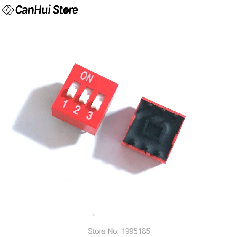 10pcs Slide Type Switch Module 1 2 3 4 5 6 7 8 PIN 2.54mm Position Way DIP Red Pitch Toggle Switch Red Snap Switch Dial Switch