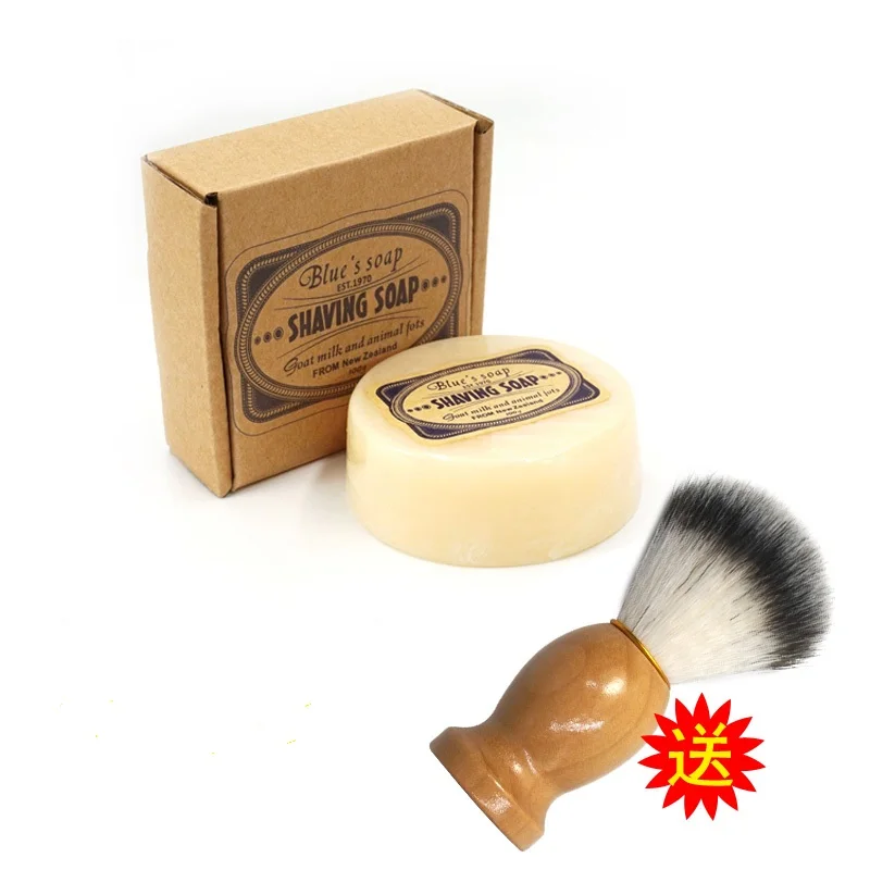 Brand Shaving Soap with Badger Hair Brush for Mens Face Clean Foaming Lather For Razor Barber Salon Tool