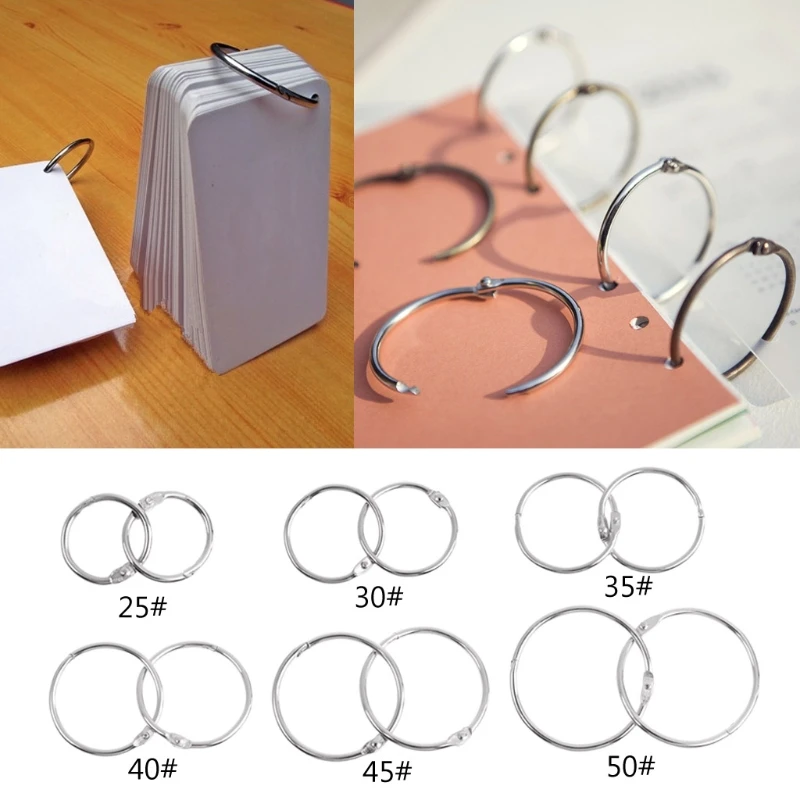 10Pcs โลหะ Binder แหวนหลวม Leaf Binder แหวน Multifunctional Keychain วงกลม Binder Hoop Office Binding Qiang