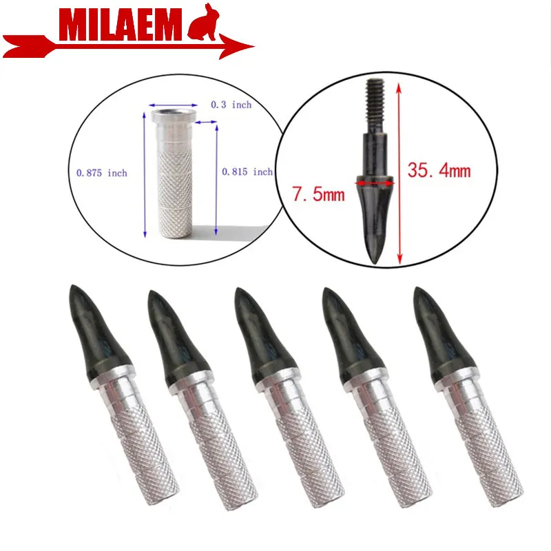 

12/24pcs Archery 75Gr Arrowhead Target Point Broadhead With Aluminum Insert For ID6.2mm Arrow Shaft Hunting Shooting Accessories