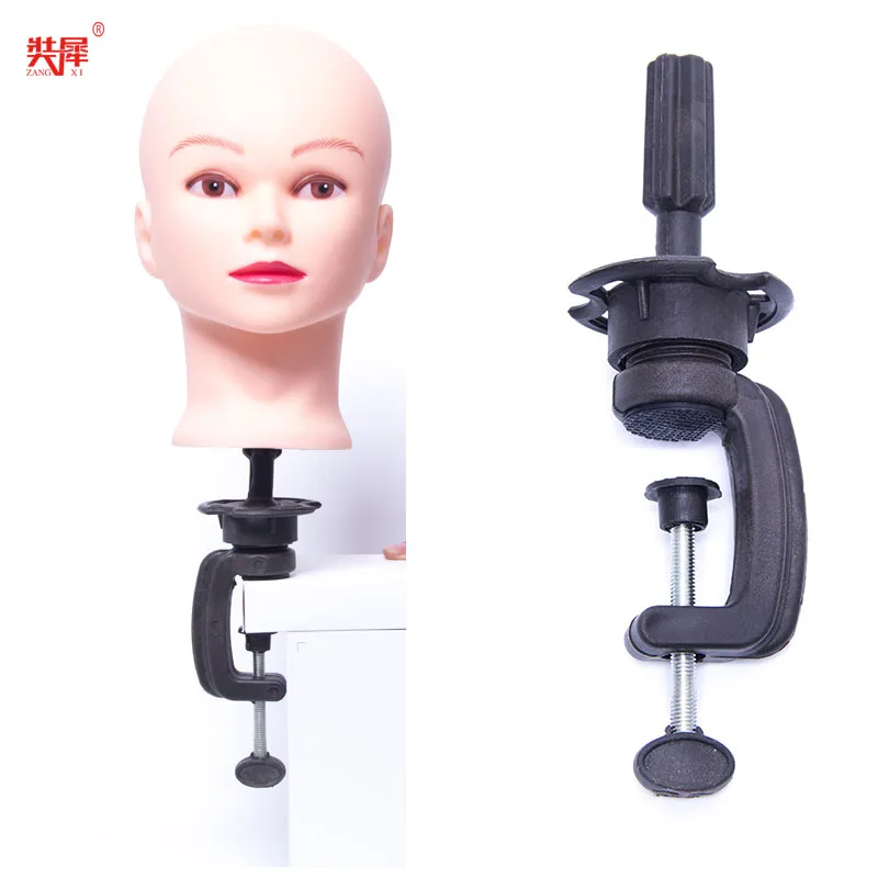 

Black Adjustable Table Clamp Common Size Practice Training Mannequin Head Holder Metal And Plastic Material Wig Head Stand