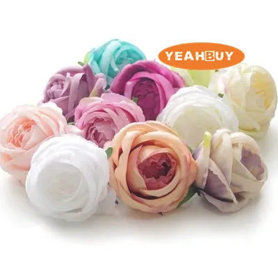 

50PCS 10CM Artificial Flower Silk Vintage Rose flower Head Wall Accessories Simulation Wedding Supplies Home Accessories