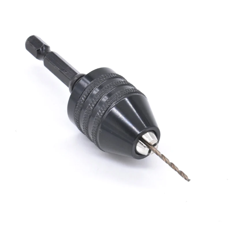 Mini twist drill chuck 0.3-3.6 0.3-6.5 0.6-8 high speed steel hex handle chuck black Quick-change three-jaw twist drill chuck