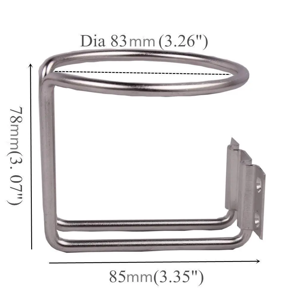 2X Anello In Acciaio Inox Tazza Tazza di Bevanda Supporto Aperto Marine Yacht Barca con Viti accessori per barche marine