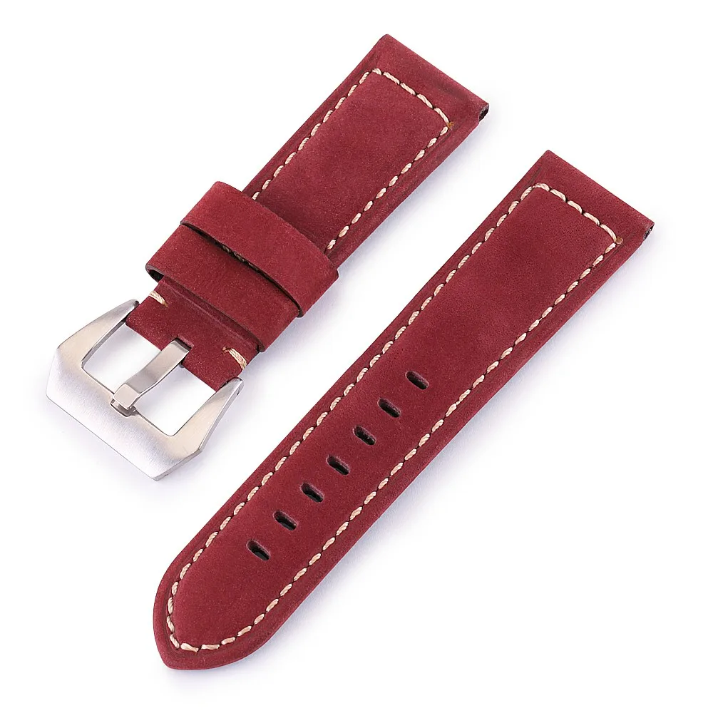 11Colors Crocodile Glossy Matte Genuine Leather Watch Band 20mm 22mm 24mm 26mm Replacement Watch Strap Cowhide Leather Wristband