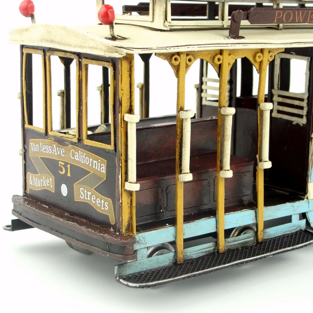 Antique handicraft San Francisco tram model decoration home furnishings crafts for home/pub/cafe decoration or birthday gift