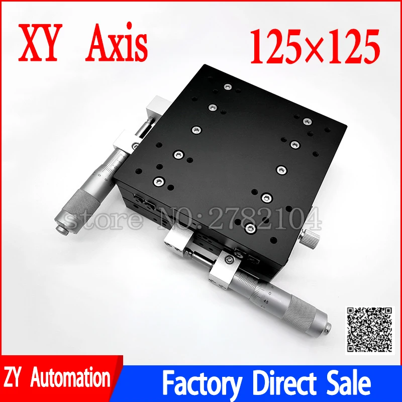 Imagem -02 - Axis 125*125 mm Estação de Aparamento Plataforma Deslocamento Manual Estágio Linear Mesa Deslizante Xy125-l Ly125-r Xy125-cm Cruz Ferroviário xy