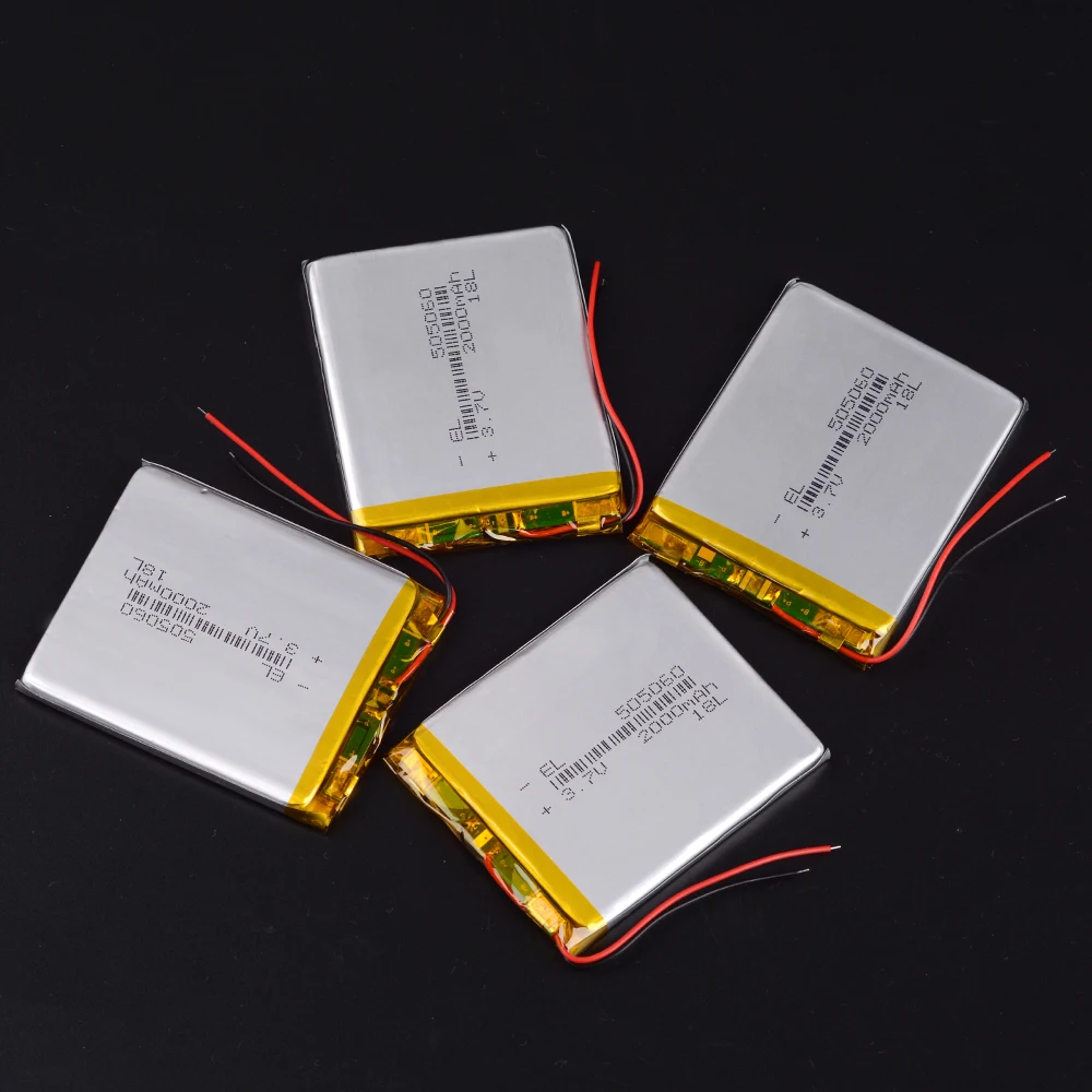 3.7 V Lithium Polymer Battery GPS Navigation 505060 2000mah Li-Po Rechargeable Battery For MP4 MP5 DVD Cell Phone Tablet PC