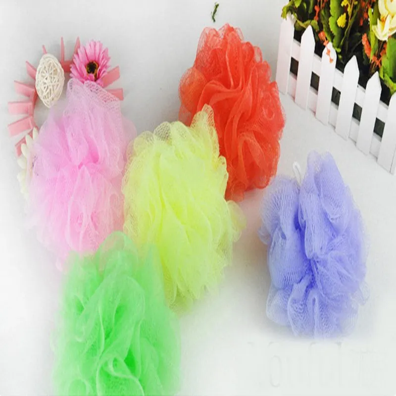 New Mesh Colorful nylon bath flower Bathing Spa Shower Scrubber wash bath ball Colorful Bath Brushes Sponges 8g lin2232