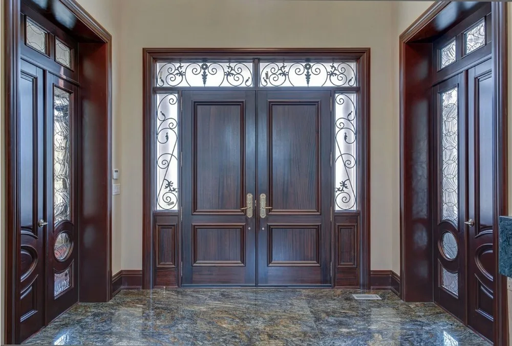 

2019 new style 2-panel highly durable solid wood entry door paint grade interior wooden door entry doors ID1606033