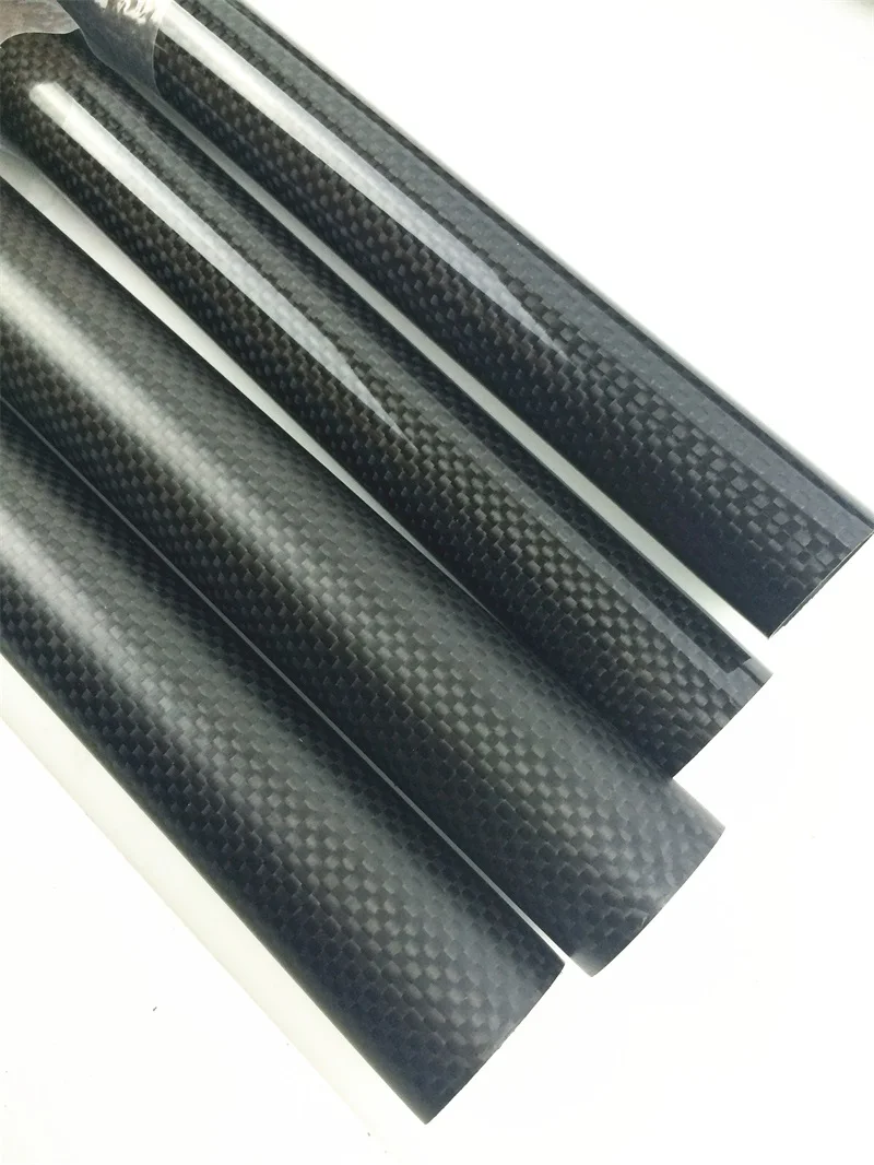 2pcs/lot  60MM OD x 57MM ID x 500MM100% Roll 3k Matte plain weave Carbon Fiber tube Quadcopter arm Hexrcopter 57*60mm